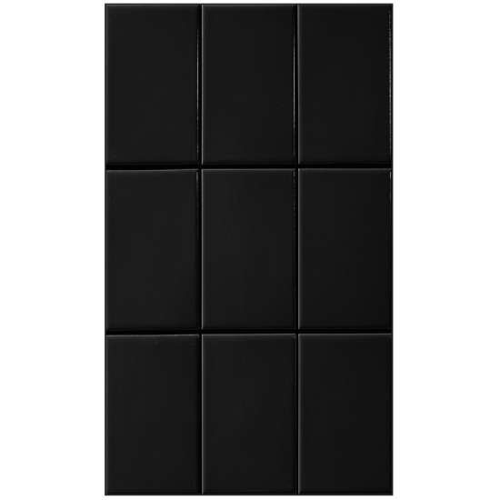 SQUARE MOSAIC 48mm BLACK GLOSS 306x306