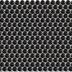 PENNY ROUND MOSAIC 19mm BLACK MATT 315x310
