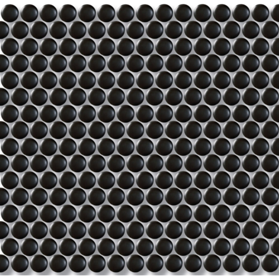 PENNY ROUND MOSAIC 19mm BLACK MATT 315x310