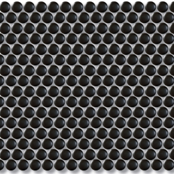 PENNY ROUND MOSAIC 19mm BLACK GLOSS 315x310