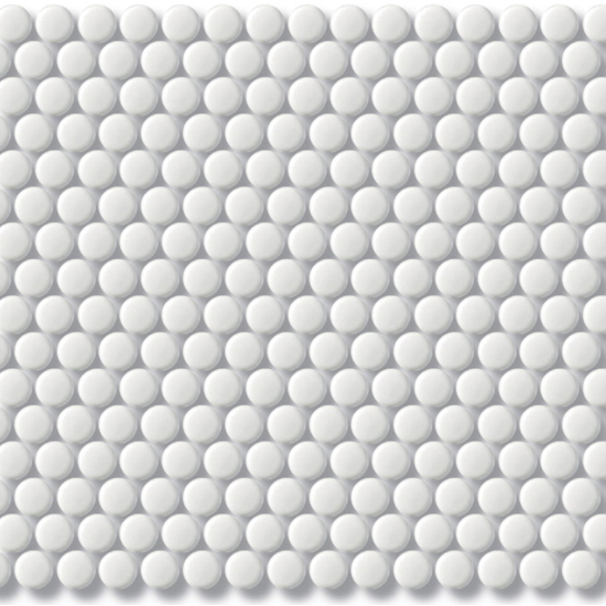 PENNY ROUND MOSAIC 19mm WHITE GLOSS 315x310