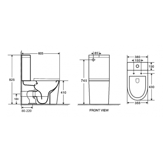 T2149A-R — OSLO Rimless Toilet Suite