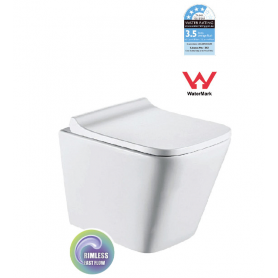 T052E – KANSAS Rimless Wall Hung Pan