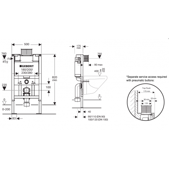 GBT-263-KAPPA — GEBERIT Kappa Wall Hung Concealed cistern