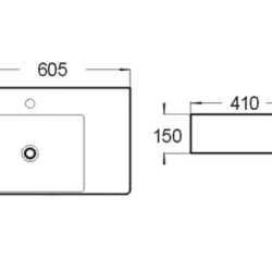 BA800LHB — Above Counter/Wall Hung Basin
