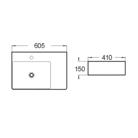 BA800LHB — Above Counter/Wall Hung Basin