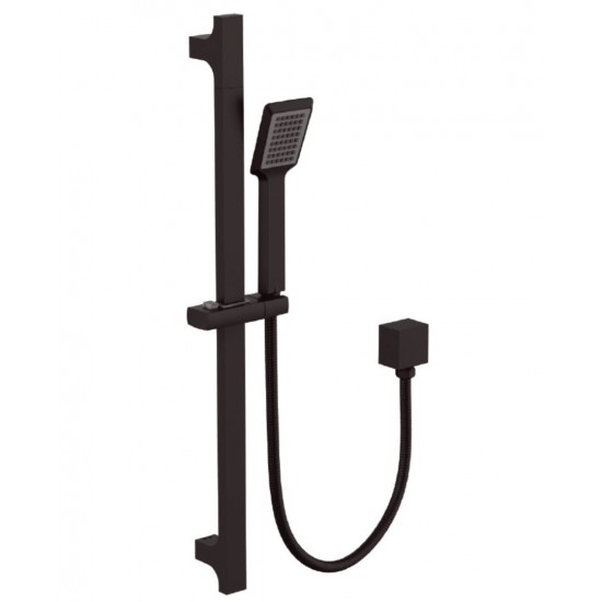 BSH01 in black — Square Shower Rail in black