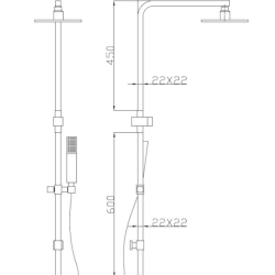 BSS03 black — Square Shower Set in black