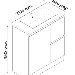 BVS-750 — Rio Slimline Freestanding Vanity