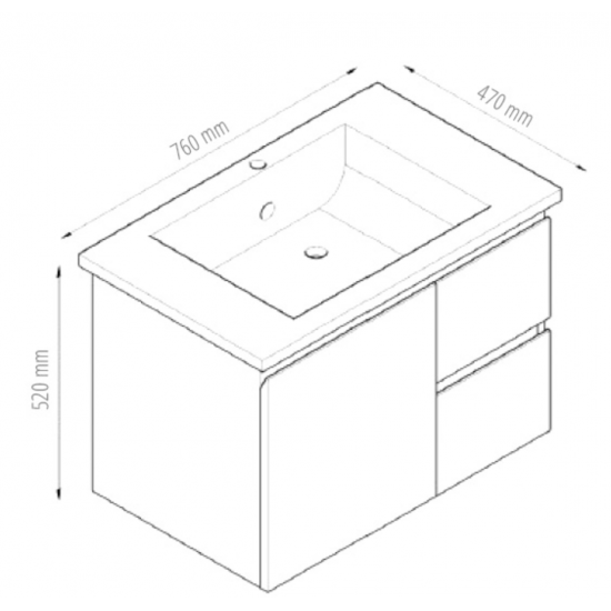 BVW-750 — Rio Wall Hung Vanity