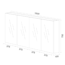 BMC-1500 — Mirror Cabinet